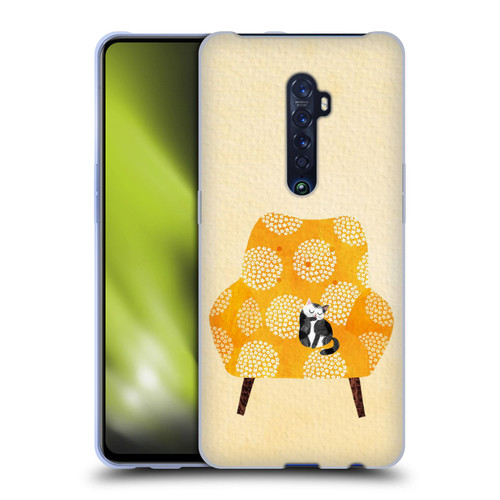 Planet Cat Arm Chair Honey Chair Cat Soft Gel Case for OPPO Reno 2
