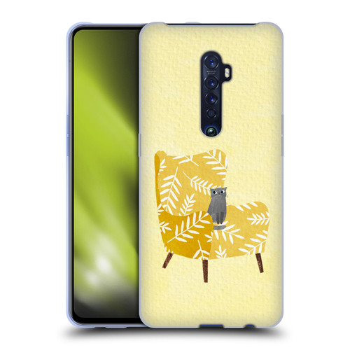 Planet Cat Arm Chair Mustard Chair Cat Soft Gel Case for OPPO Reno 2