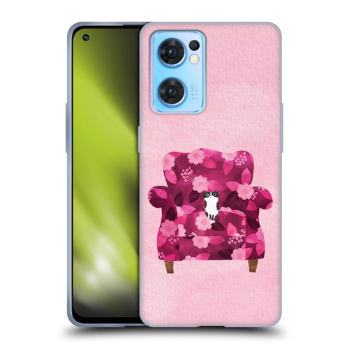 Planet Cat Arm Chair Raspberry Chair Cat Soft Gel Case for OPPO Reno7 5G / Find X5 Lite