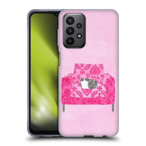 Planet Cat Arm Chair Rose Chair Cat Soft Gel Case for Samsung Galaxy A23 / 5G (2022)