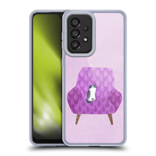 Planet Cat Arm Chair Lilac Chair Cat Soft Gel Case for Samsung Galaxy A33 5G (2022)