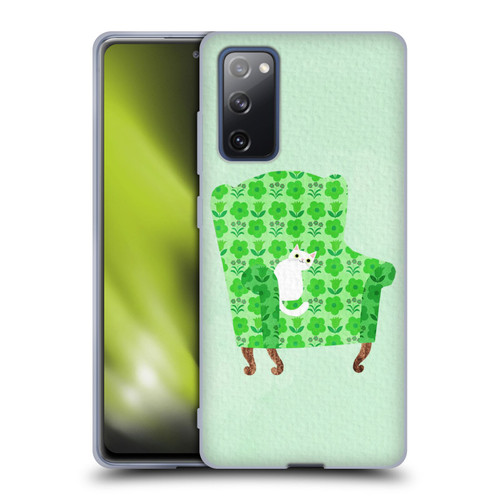 Planet Cat Arm Chair Spring Green Chair Cat Soft Gel Case for Samsung Galaxy S20 FE / 5G