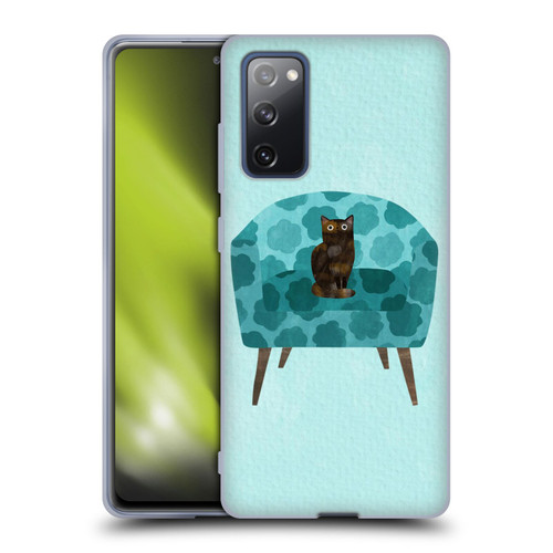 Planet Cat Arm Chair Teal Chair Cat Soft Gel Case for Samsung Galaxy S20 FE / 5G