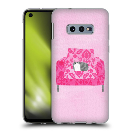 Planet Cat Arm Chair Rose Chair Cat Soft Gel Case for Samsung Galaxy S10e