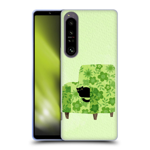Planet Cat Arm Chair Pear Green Chair Cat Soft Gel Case for Sony Xperia 1 IV
