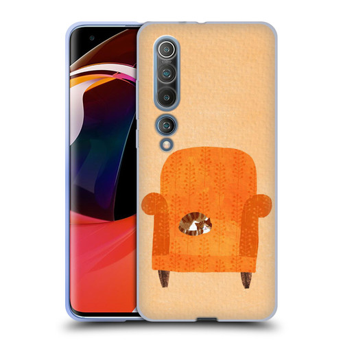 Planet Cat Arm Chair Orange Chair Cat Soft Gel Case for Xiaomi Mi 10 5G / Mi 10 Pro 5G