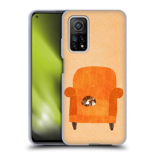 Planet Cat Arm Chair Orange Chair Cat Soft Gel Case for Xiaomi Mi 10T 5G