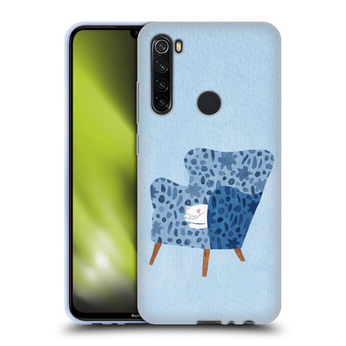 Planet Cat Arm Chair Cornflower Chair Cat Soft Gel Case for Xiaomi Redmi Note 8T