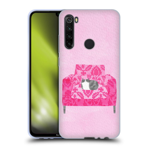 Planet Cat Arm Chair Rose Chair Cat Soft Gel Case for Xiaomi Redmi Note 8T