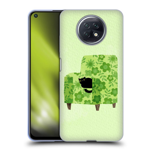 Planet Cat Arm Chair Pear Green Chair Cat Soft Gel Case for Xiaomi Redmi Note 9T 5G