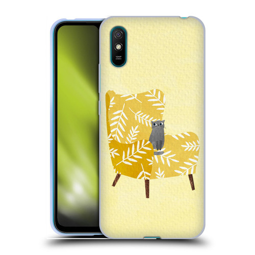 Planet Cat Arm Chair Mustard Chair Cat Soft Gel Case for Xiaomi Redmi 9A / Redmi 9AT