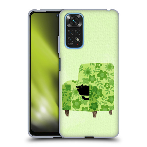 Planet Cat Arm Chair Pear Green Chair Cat Soft Gel Case for Xiaomi Redmi Note 11 / Redmi Note 11S