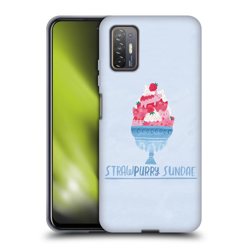 Planet Cat Puns Strawpurry Sundae Soft Gel Case for HTC Desire 21 Pro 5G