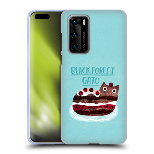 Planet Cat Puns Black Forest Gato Soft Gel Case for Huawei P40 5G
