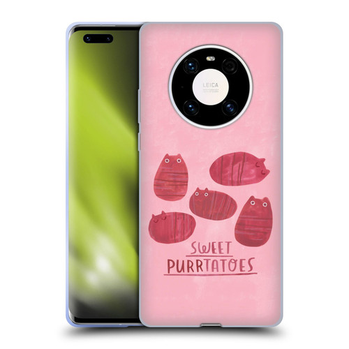 Planet Cat Puns Sweet Purrtatoes Soft Gel Case for Huawei Mate 40 Pro 5G
