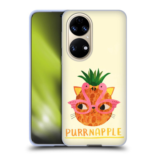 Planet Cat Puns Purrnapple Soft Gel Case for Huawei P50