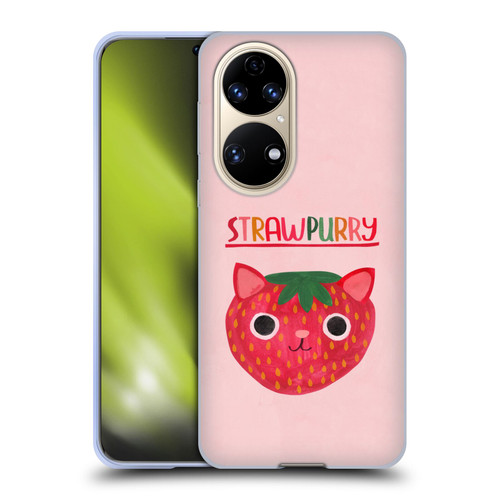 Planet Cat Puns Strawpurry Soft Gel Case for Huawei P50