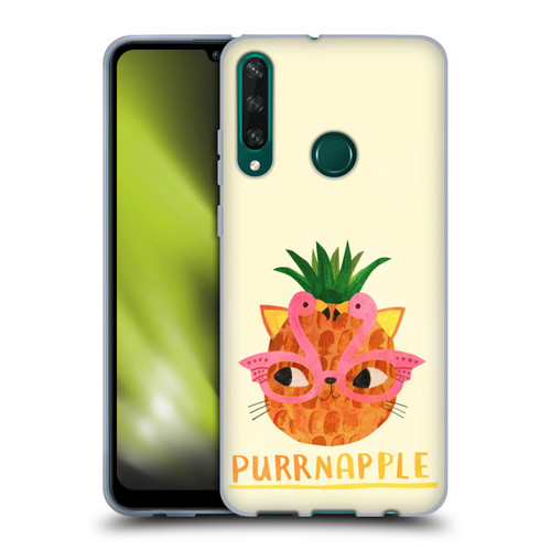 Planet Cat Puns Purrnapple Soft Gel Case for Huawei Y6p