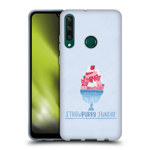 Planet Cat Puns Strawpurry Sundae Soft Gel Case for Huawei Y6p