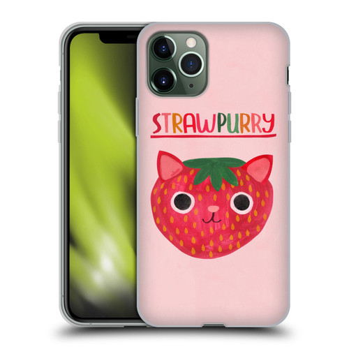 Planet Cat Puns Strawpurry Soft Gel Case for Apple iPhone 11 Pro