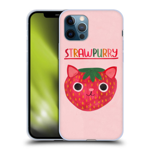 Planet Cat Puns Strawpurry Soft Gel Case for Apple iPhone 12 / iPhone 12 Pro