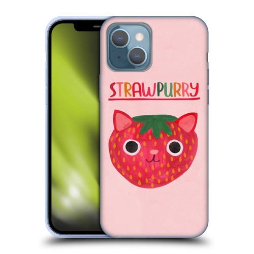 Planet Cat Puns Strawpurry Soft Gel Case for Apple iPhone 13