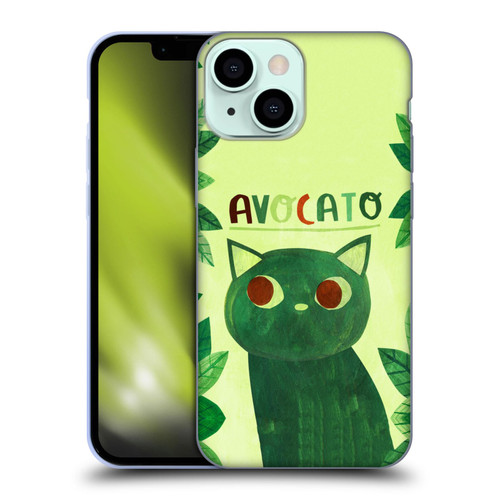 Planet Cat Puns Avocato Soft Gel Case for Apple iPhone 13 Mini