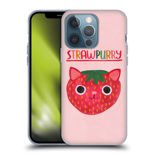 Planet Cat Puns Strawpurry Soft Gel Case for Apple iPhone 13 Pro