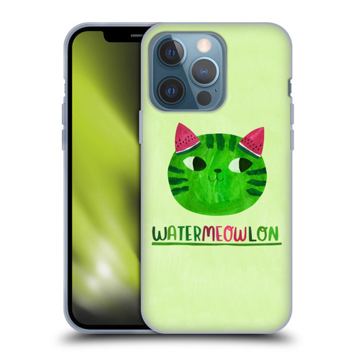 Planet Cat Puns Watermeowlon Soft Gel Case for Apple iPhone 13 Pro