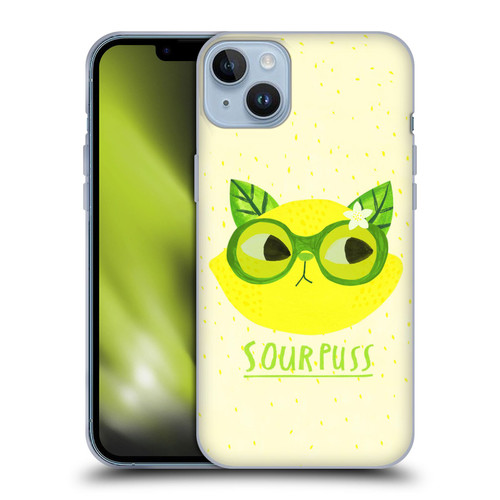 Planet Cat Puns Sour Puss Soft Gel Case for Apple iPhone 14 Plus