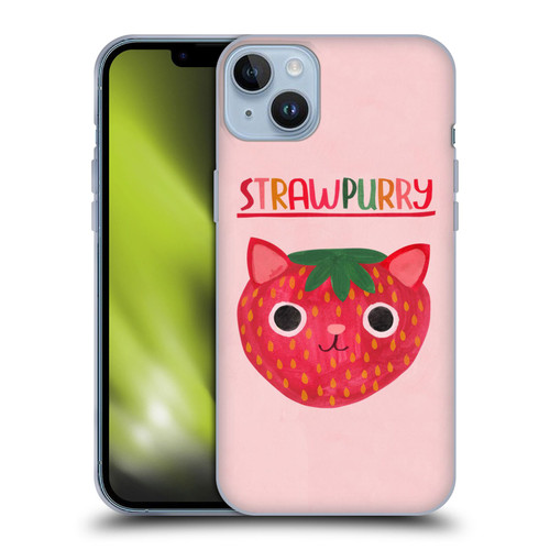 Planet Cat Puns Strawpurry Soft Gel Case for Apple iPhone 14 Plus