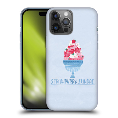Planet Cat Puns Strawpurry Sundae Soft Gel Case for Apple iPhone 14 Pro Max