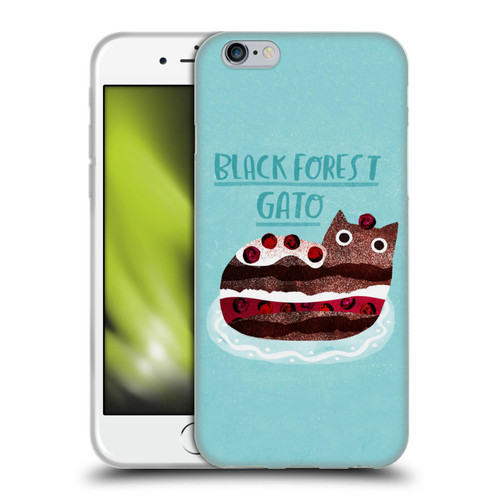 Planet Cat Puns Black Forest Gato Soft Gel Case for Apple iPhone 6 / iPhone 6s