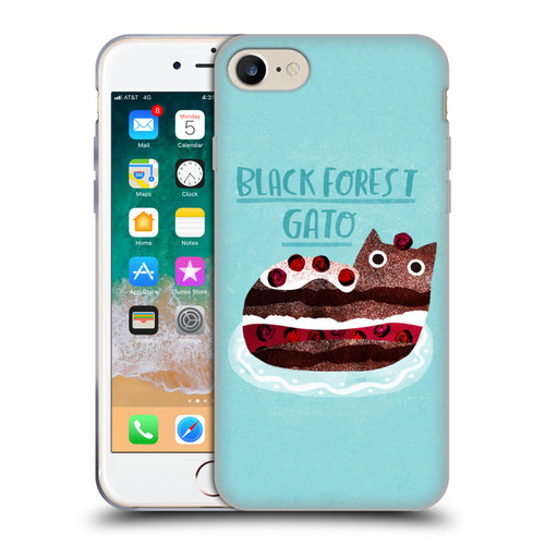 Planet Cat Puns Black Forest Gato Soft Gel Case for Apple iPhone 7 / 8 / SE 2020 & 2022