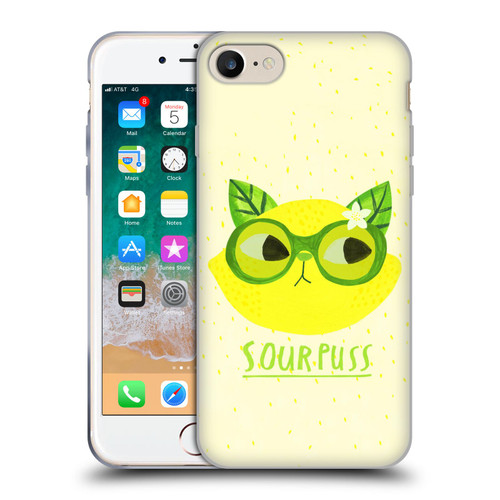 Planet Cat Puns Sour Puss Soft Gel Case for Apple iPhone 7 / 8 / SE 2020 & 2022