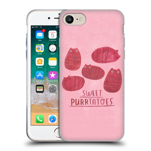 Planet Cat Puns Sweet Purrtatoes Soft Gel Case for Apple iPhone 7 / 8 / SE 2020 & 2022