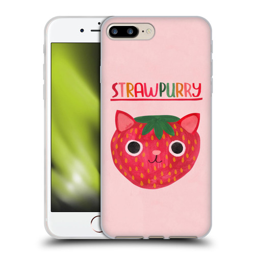 Planet Cat Puns Strawpurry Soft Gel Case for Apple iPhone 7 Plus / iPhone 8 Plus