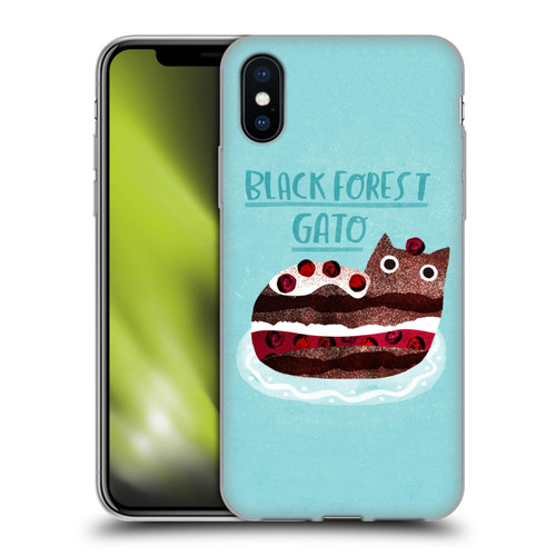 Planet Cat Puns Black Forest Gato Soft Gel Case for Apple iPhone X / iPhone XS