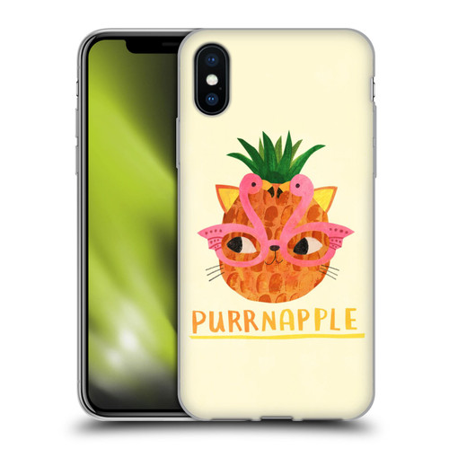Planet Cat Puns Purrnapple Soft Gel Case for Apple iPhone X / iPhone XS