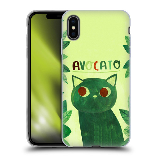 Planet Cat Puns Avocato Soft Gel Case for Apple iPhone XS Max