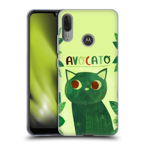 Planet Cat Puns Avocato Soft Gel Case for Motorola Moto E6 Plus