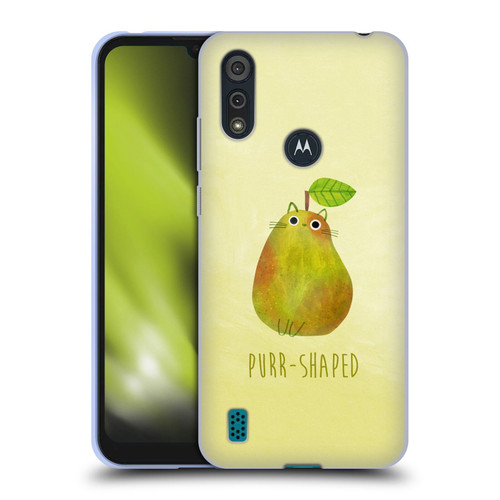 Planet Cat Puns Purr-shaped Soft Gel Case for Motorola Moto E6s (2020)
