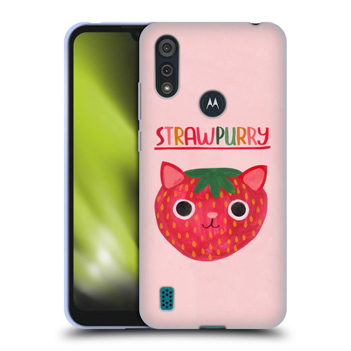 Planet Cat Puns Strawpurry Soft Gel Case for Motorola Moto E6s (2020)