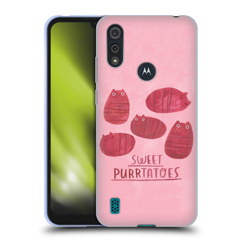 Planet Cat Puns Sweet Purrtatoes Soft Gel Case for Motorola Moto E6s (2020)