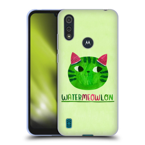 Planet Cat Puns Watermeowlon Soft Gel Case for Motorola Moto E6s (2020)