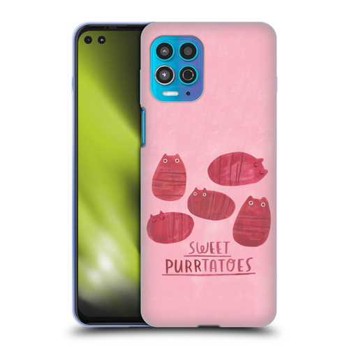 Planet Cat Puns Sweet Purrtatoes Soft Gel Case for Motorola Moto G100