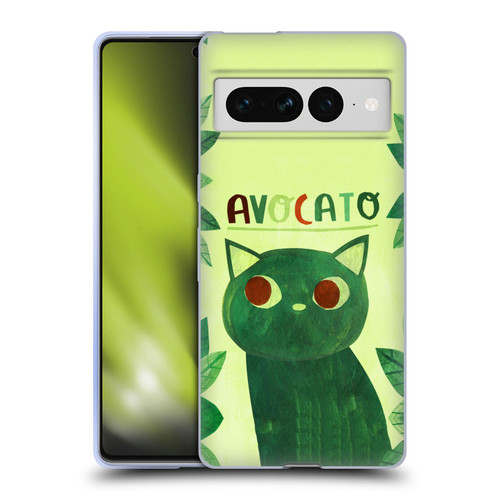 Planet Cat Puns Avocato Soft Gel Case for Google Pixel 7 Pro