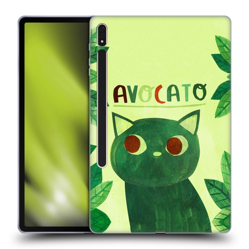 Planet Cat Puns Avocato Soft Gel Case for Samsung Galaxy Tab S8 Plus