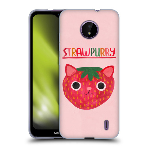 Planet Cat Puns Strawpurry Soft Gel Case for Nokia C10 / C20