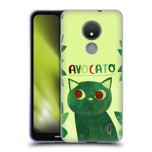 Planet Cat Puns Avocato Soft Gel Case for Nokia C21